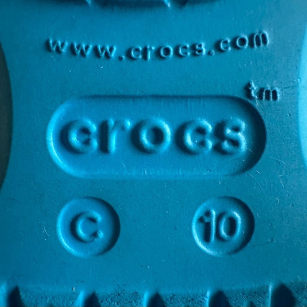 CROCS Toddler Boy's Sz 10 Bright Blue Slip-On Robber Clogs Water Shoes - Picture 11 of 13